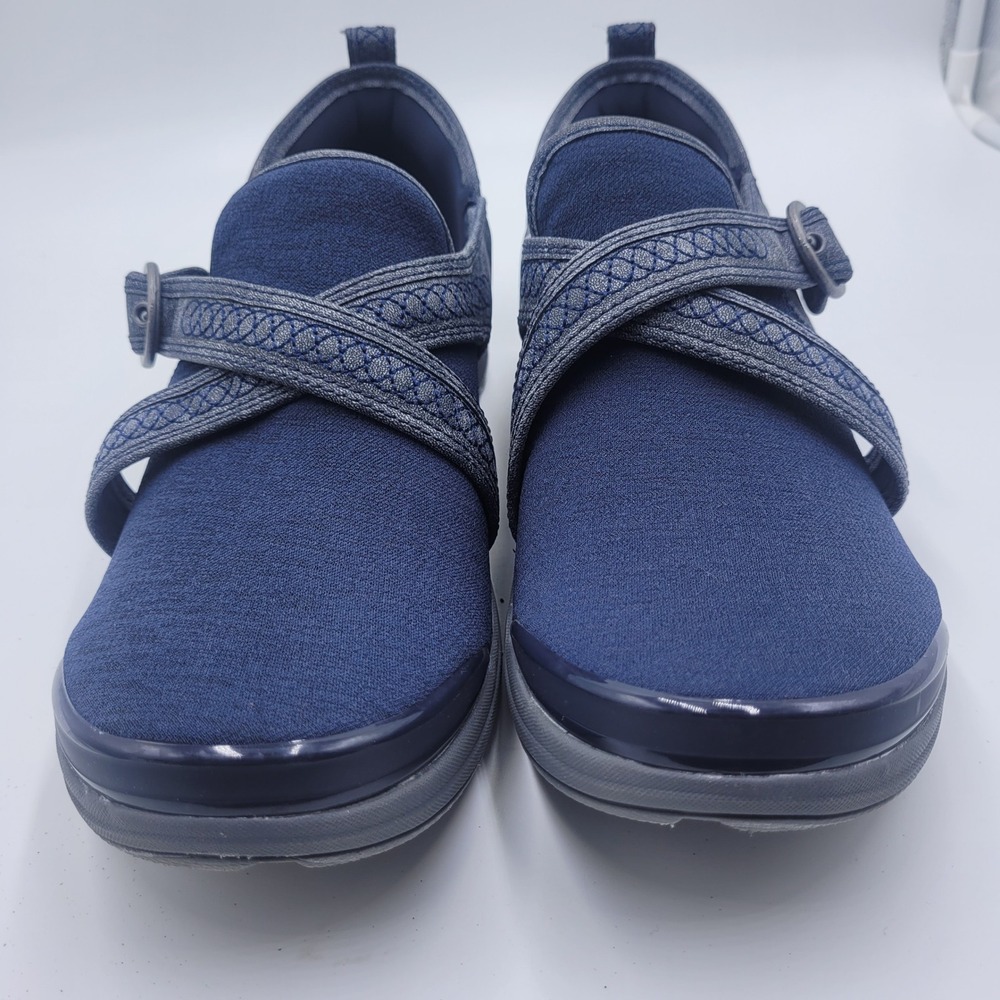 Bzees Navy Blue Slip-On Sneakers with Buckle Detail - Picture 4 of 10